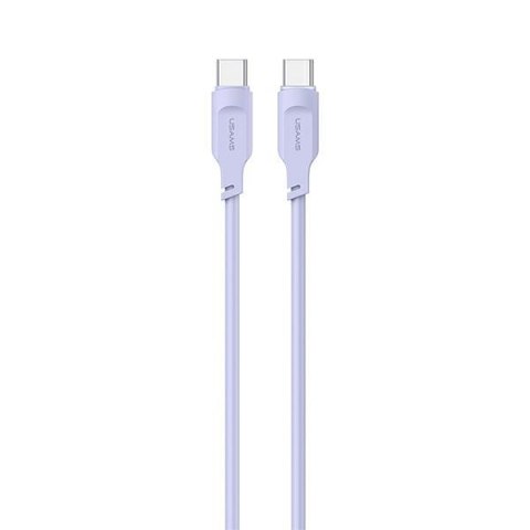 USAMS Kabel USB-C na USB-C 100W 1,2mPort Display Fast Charging Lithe Series purpurowy/purple SJ567USB03 (US-SJ567)