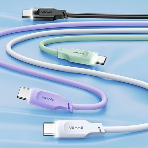 USAMS Kabel USB-C na USB-C 100W 1,2mPort Display Fast Charging Lithe Series purpurowy/purple SJ567USB03 (US-SJ567)