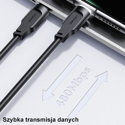 USAMS Kabel USB-C na USB-C 100W 1,2mPort Display Fast Charging Lithe Series purpurowy/purple SJ567USB03 (US-SJ567)
