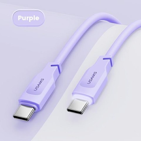 USAMS Kabel USB-C na USB-C 100W 1,2mPort Display Fast Charging Lithe Series purpurowy/purple SJ567USB03 (US-SJ567)