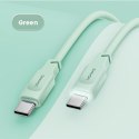 USAMS Kabel USB-C na USB-C 100W 1,2mPort Display Fast Charging Lithe Series zielony/green SJ567USB04 (US-SJ567)