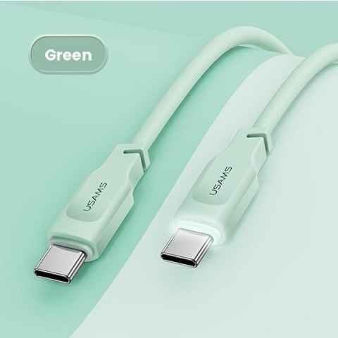 USAMS Kabel USB-C na USB-C 100W 1,2mPort Display Fast Charging Lithe Series zielony/green SJ567USB04 (US-SJ567)