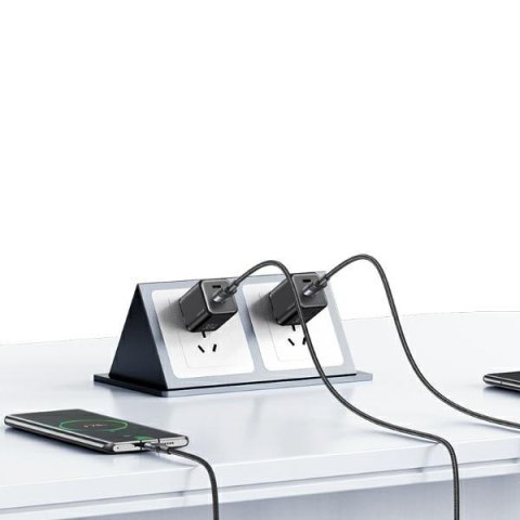 USAMS Kabel USB na USB-C 3A 1.2mFast Charging stalowy/tarnish SJ718USBSG01 (US-SJ718)