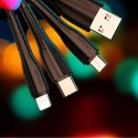 USAMS Ład. sam. 2xUSB C13 2,1A 3w1(microUSB/USB-C/lightning) czarny/black NTU35YTSC13TZ