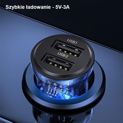 USAMS Ład. sam. C31 3A 2xUSB-AFast Charge niebieski/blue CC162CC02 (US-CC162)