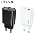 USAMS Ład. siec. 1xUSB-C+1xUSB T35 20W(only head) PD3.0 +QC3.0 Fast Charging czarny/black CC121TC02 (US-CC121)