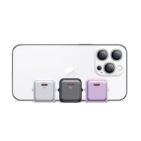 USAMS Ład. siec. 1xUSB-C PD20W(only head) PD3.0 Fast Charging purpurowy/purple X-ron Series CC183TC03 (US-CC183)