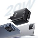 USAMS Ład. siec. 1xUSB-C ze zwijanymkablem USB-C Retractable PD+QC 20W Gan Fast Charging biały/white YC Series CC233TC02 (US-CC2