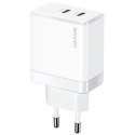 USAMS Ład. siec. 2xUSB-C T54 GaN 40W(only head) PD Fast Charging biały/white CC172TC02 (US-CC172)