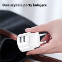 USAMS Ład. siec. 2xUSB T20 2,1A microUSBbiały/white round Fast Charging XTXLOGT18MC05