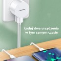USAMS Ład. siec. 2xUSB T20 2,1A microUSBbiały/white round Fast Charging XTXLOGT18MC05
