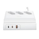 USAMS Listwa zasilająca 65W Super SiFast Charging USB Extension Socket EU biały/white CC160TC01 (US-CC160)