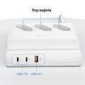 USAMS Listwa zasilająca 65W Super SiFast Charging USB Extension Socket EU biały/white CC160TC01 (US-CC160)