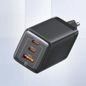 USAMS Ład. siec. 2xUSB-C+1xUSB 65W(only head) GaN PD3.0 +QC3.0 Fast Charging czarny/black Sandru Series CC180TC01 (US-CC180)