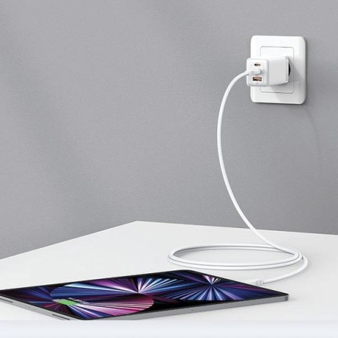 USAMS Ład. siec. 2xUSB-C+1xUSB 65W(only head) GaN PD3.0 +QC3.0 Fast Charging czarny/black Sandru Series CC180TC01 (US-CC180)