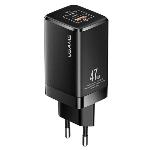 USAMS Ład. siec. T41 USB-C+USB GaN 47WPD+QC (only head) Fast Charging czarny/black CC137TC01 (US-CC137)