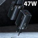 USAMS Ład. siec. T41 USB-C+USB GaN 47WPD+QC (only head) Fast Charging czarny/black CC137TC01 (US-CC137)