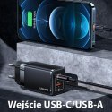 USAMS Ład. siec. T41 USB-C+USB GaN 47WPD+QC (only head) Fast Charging czarny/black CC137TC01 (US-CC137)
