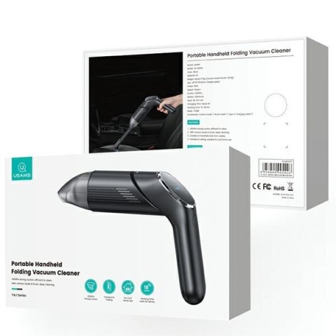 USAMS Odkurzacz Składany Minibezprzewodowy YAJ series czarny/black XCQZB25901 (US-ZB259)