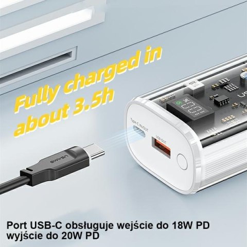 USAMS Powerbank 9000mAh PD 20WQC3.0+PD Dual-Port Fast Charge czarny/black 10KCD18901(US-CD189)
