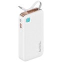 USAMS Powerbank ze zwijanym kablem USB-CRetractable 10000 mAh PD 20W Fast Charge XY Series biały/white 10KCD22402 (US-CD224)