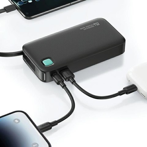 USAMS Powerbank ze zwijanym kablem USB-CRetractable 10000 mAh PD 20W Fast Charge XY Series biały/white 10KCD22402 (US-CD224)