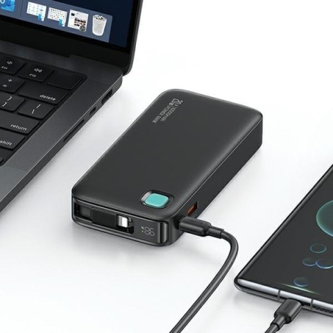 USAMS Powerbank ze zwijanym kablemRetractable Lightning 10000 mAh PD 20W Fast Charge XY Series biały/white 10KCD22502 (US-CD225)