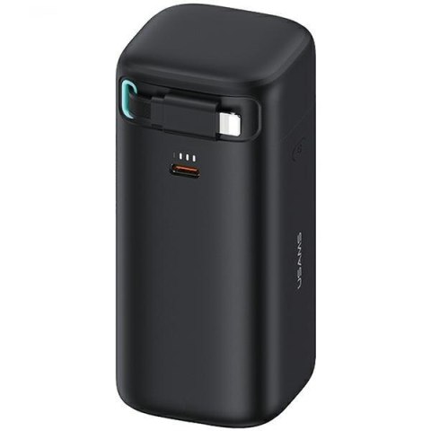 USAMS Powerbank ze zwijanym kablemRetractable Lightning 18000 mAh PD45W Fast Charge XMF Series czarny/black 20KCD21701 (US-CD217