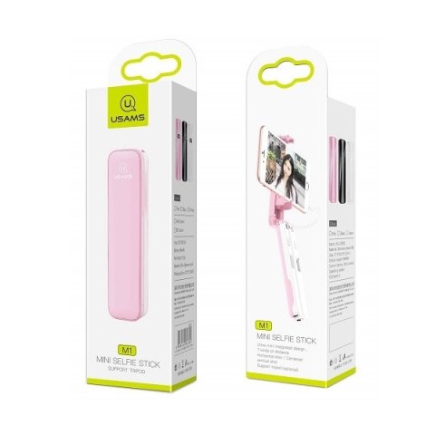 USAMS Selfie Stick M1 Mini 3,5mmróżowy/pink ZB5201 (US-ZB052)