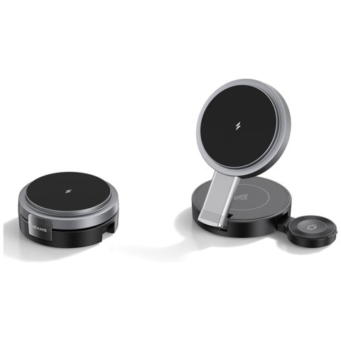 USAMS Składana ład. indukcyjna 3w1 15W do telefonu/Apple Watch/słuchawek CD234WXC01 (US-CD234)