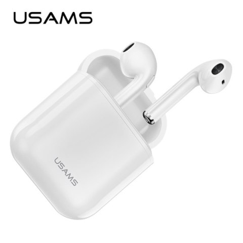 USAMS Słuchawki Bluetooth 5.0 TWS LUseries bezprzewodowe biały/white BHULU01 (US-LU001)