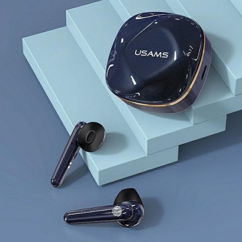 USAMS Słuchawki Bluetooth 5.0 TWS SDseries bezprzewodowe niebieski/gem blue BHUSD02