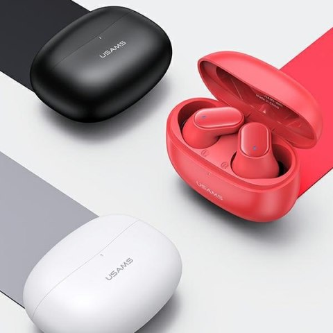USAMS Słuchawki Bluetooth 5.1 TWS BHseries bezprzewodowe czerwony/red BHUBH03