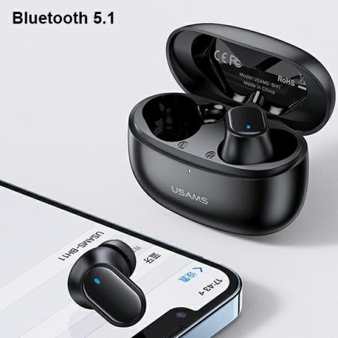 USAMS Słuchawki Bluetooth 5.1 TWS BHseries bezprzewodowe czerwony/red BHUBH03