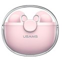 USAMS Słuchawki Bluetooth 5.1 TWS BUseries bezprzewodowe różowy/pink BHUBU04