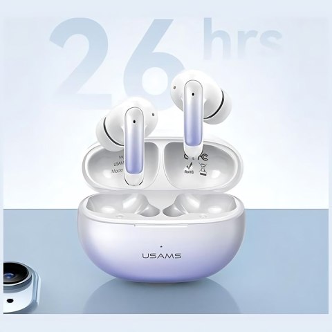 USAMS Słuchawki Bluetooth 5.3 TWS X-donseries ENC bezprzewodowe fioletowy gradient/purple blue BHUENCXD04 (US-XD19)