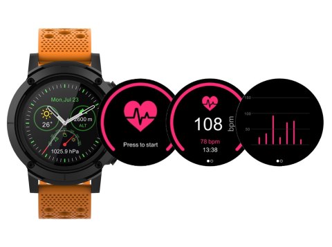 Smartwatch Bluetooth Denver SW-510 GPS czarny z pomarańczowym paskiem