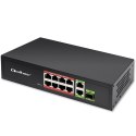 Qoltec Przełącznik sieciowy SWITCH FAST Ethernet PoE 8x RJ45 PoE 2x RJ45 Uplink 1x SFP | 120W | 1000 Mb/s