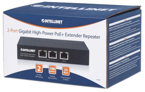 Intellinet 561266 łącza sieciowe Nie zarządzany Gigabit Ethernet (10/100/1000) Obsługa PoE Czarny