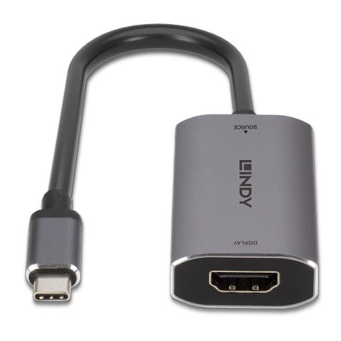 Lindy 43327 adapter kablowy 0,11 m USB Type-C HDMI Czarny, Szary