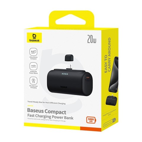 Powerbank Baseus Compact IP 5000mAh 20W USB-C/Lightning (czarny)
