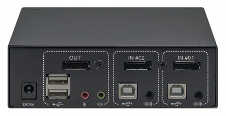 Przełącznik KVM DisplayPort/USB 2x1 4K*60Hz Manhattan