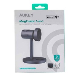 AUKEY MagFusion 3-IN-1 Fastcharger Telefon komórkowy Czarny USB Wewnętrzna
