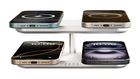 Bezprzewodowa ładowarka Zens Aluminium Series Quattro Pro 4 z zasilaczem 65 W 4x 15W Qi2 biały ZEQC01W/00