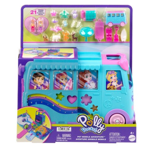 Transformujący kamper z akcesoriami Polly Pocket Pet Mobile Adventure JCC22 MATTEL