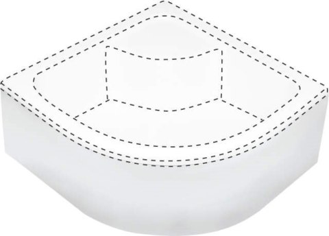 Osłona brodzika Deante DEEP KTD 041O półokrągła 90x90 cm