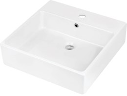 Umywalka ceramiczna Deante TEMISTO CDT_6U5S nablatowa/ścienna z miejscem na baterię - 50x50 cm biała