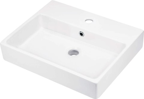 Umywalka ceramiczna nablatowa/ścienna z miejscem na baterię - 50x40 cm