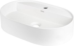 Umywalka granitowa nablatowa z wyspą na baterię - owalna