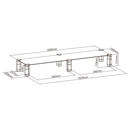 Podstawka na dwa monitory - podwójna Maclean, max. 20kg, hartowane szkło, (1029x285x127mm), MC-936